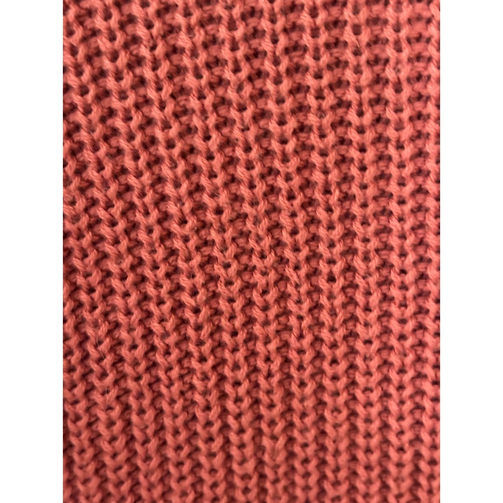 Lucky Brand Womens Terracotta Rust Cotton Shaker‎ Knit Lace Up Back Sweater - Picture 2 of 8